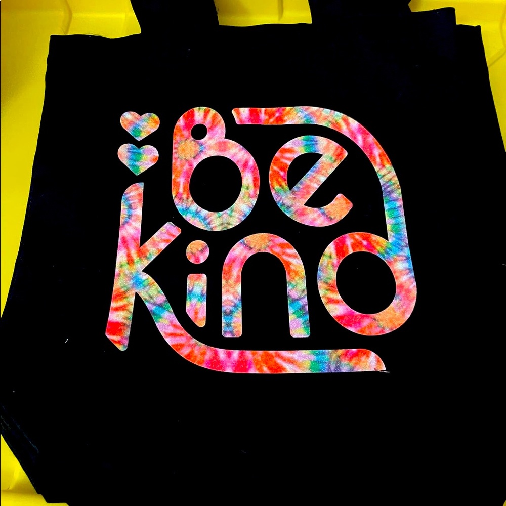 Black canvas tote bag 13”x13”
